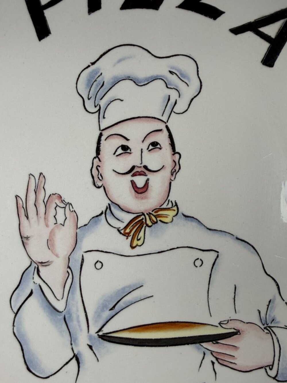 Vintage Chase Import Pizza Pie Ironstone Plate 13.5" MCM Retro Chef Kitchen Deco - Picture 6 of 14